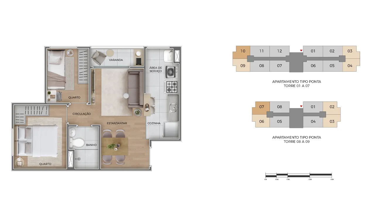 Planta de apartamento tipo