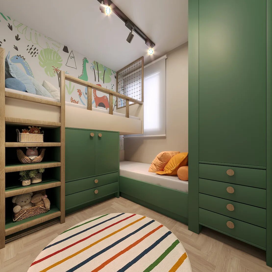 Quarto infantil decorado do Parque Hortênsia