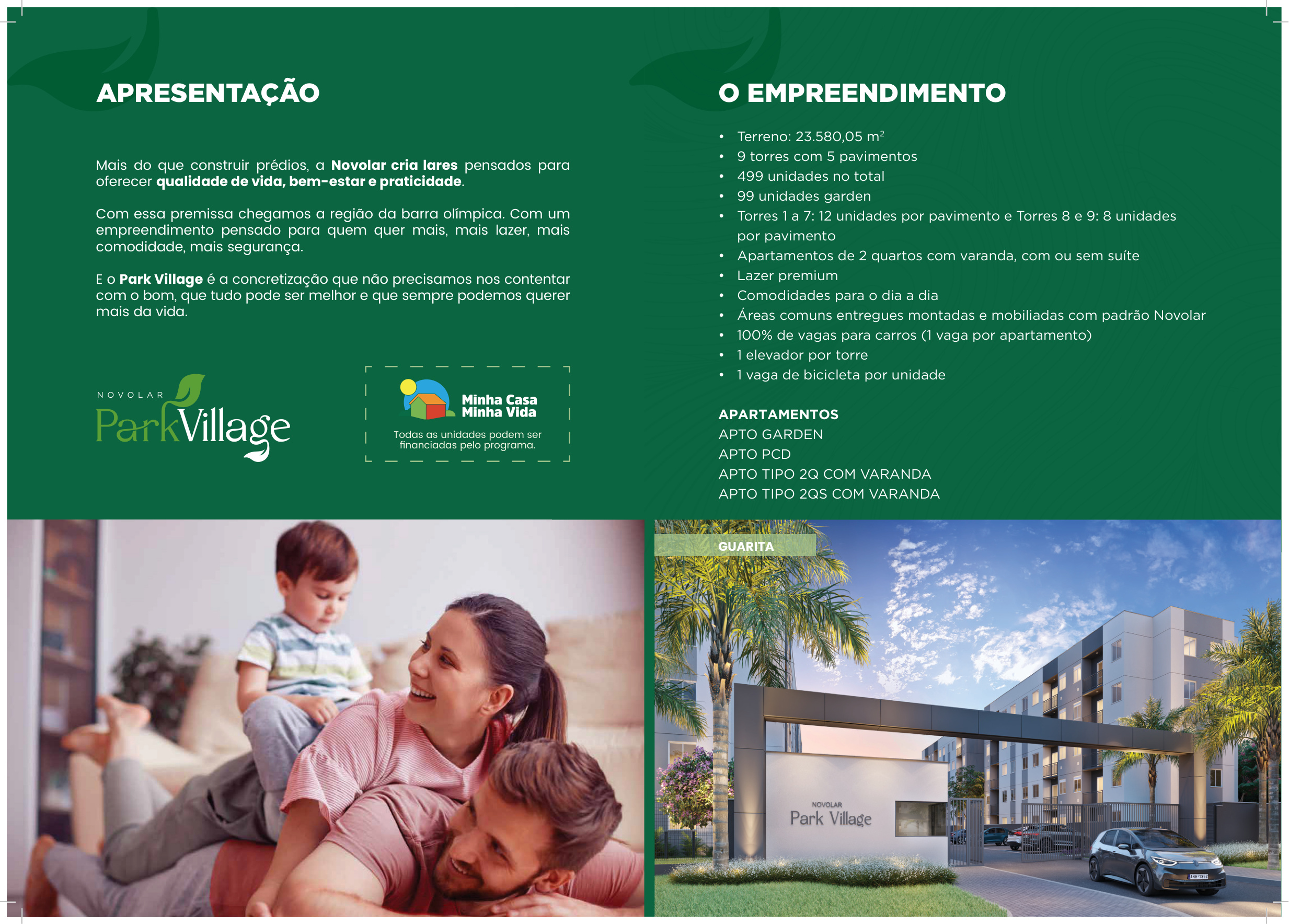 Planta apartamento com suíte Park Village